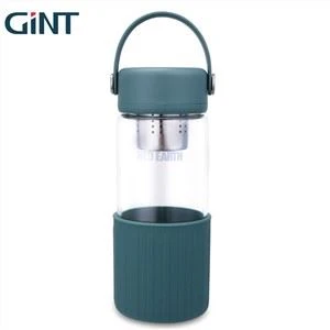 Dobbeltlags holdbart glass te-infuser reiseflaske